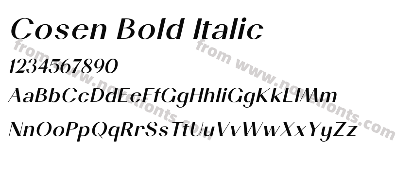 Cosen Bold ItalicPreview