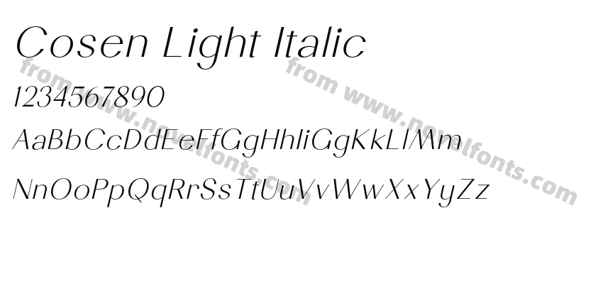 Cosen Light ItalicPreview