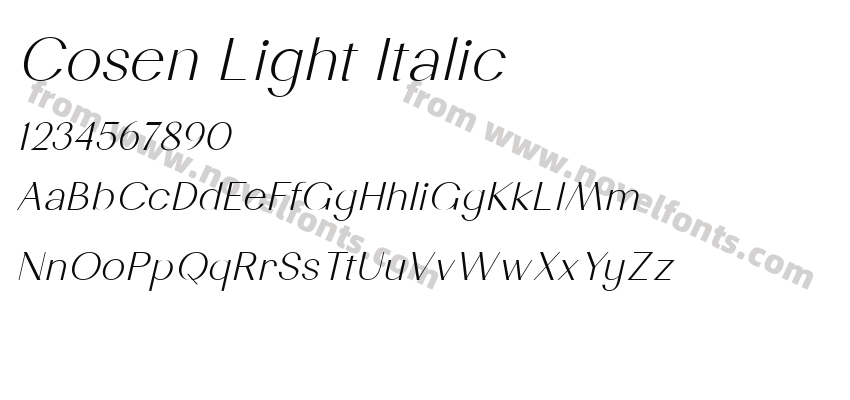 Cosen Light ItalicPreview