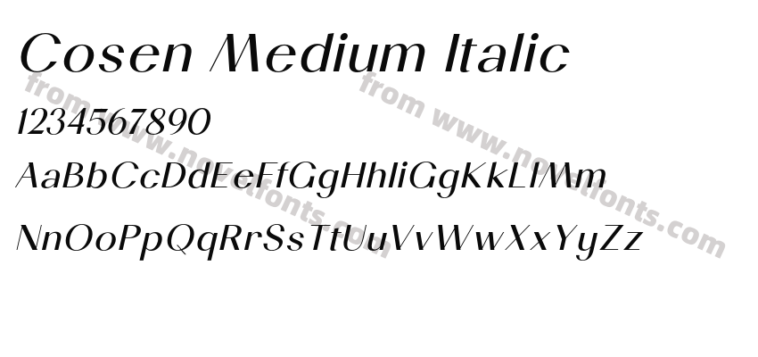 Cosen Medium ItalicPreview