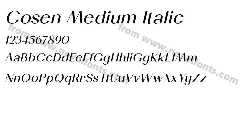 Cosen Medium ItalicPreview
