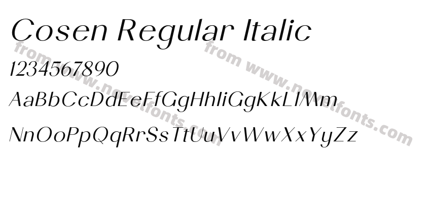 Cosen Regular ItalicPreview