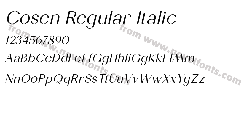 Cosen Regular ItalicPreview