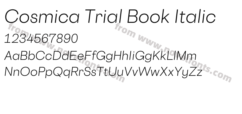 Cosmica Trial Book ItalicPreview