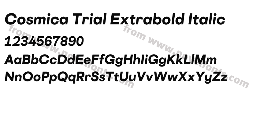 Cosmica Trial Extrabold ItalicPreview