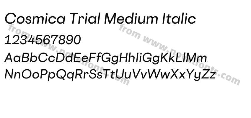 Cosmica Trial Medium ItalicPreview
