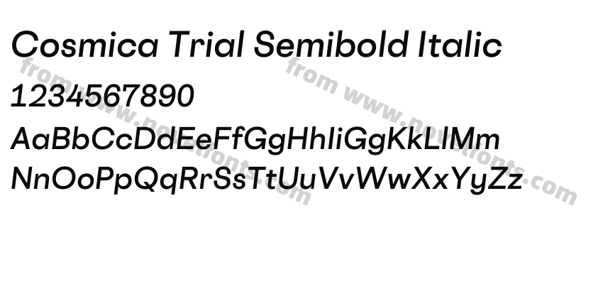 Cosmica Trial Semibold ItalicPreview