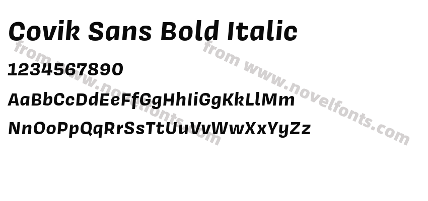 Covik Sans Bold ItalicPreview