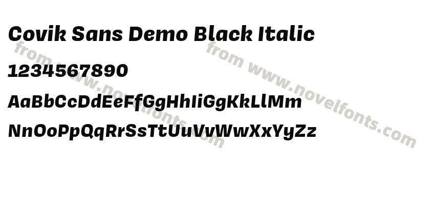 Covik Sans Demo Black ItalicPreview