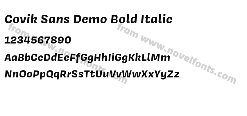 Covik Sans Demo Bold ItalicPreview