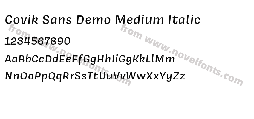 Covik Sans Demo Medium ItalicPreview