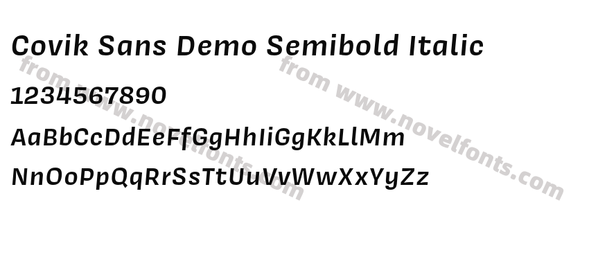 Covik Sans Demo Semibold ItalicPreview
