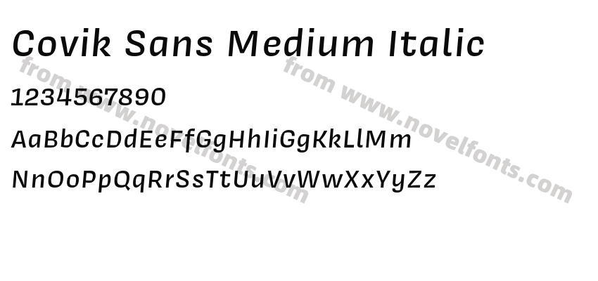 Covik Sans Medium ItalicPreview
