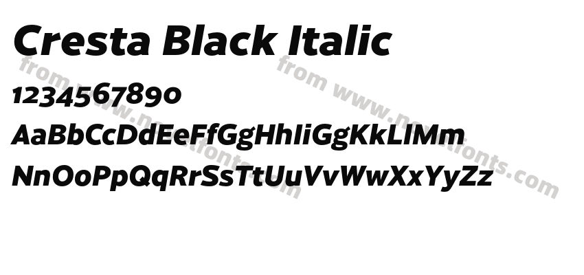 Cresta Black ItalicPreview