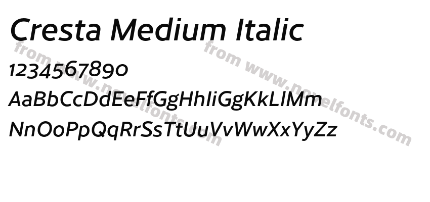 Cresta Medium ItalicPreview