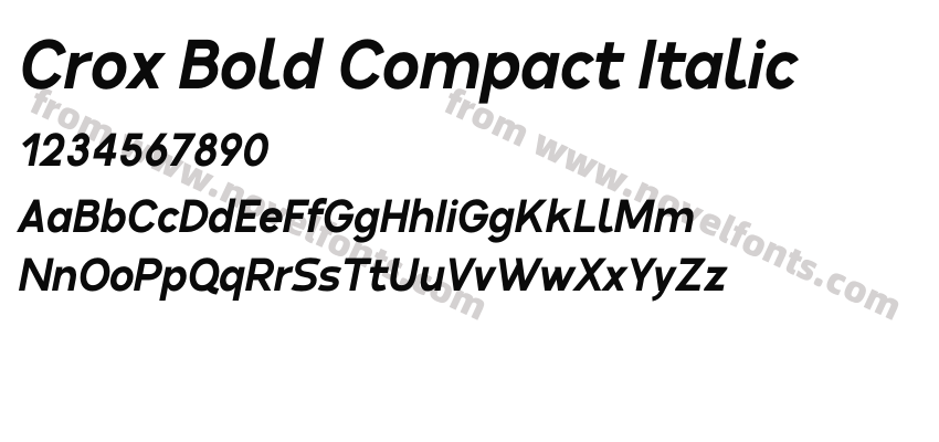 Crox Bold Compact ItalicPreview