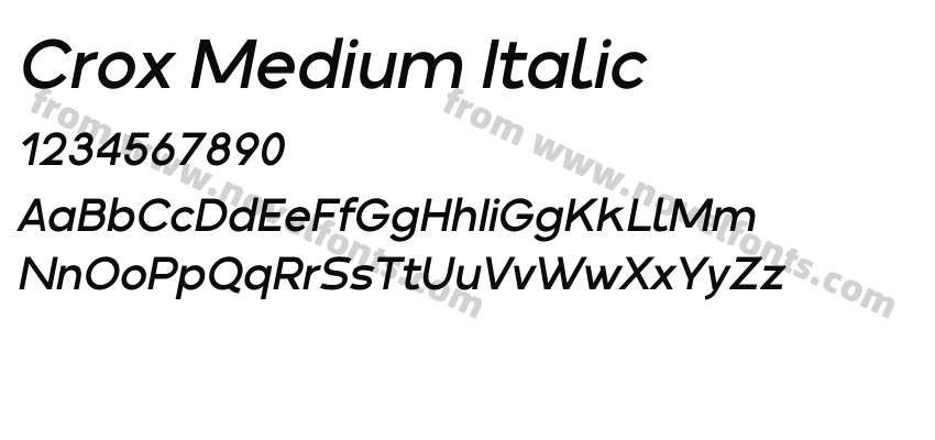 Crox Medium ItalicPreview