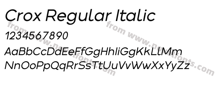 Crox Regular ItalicPreview