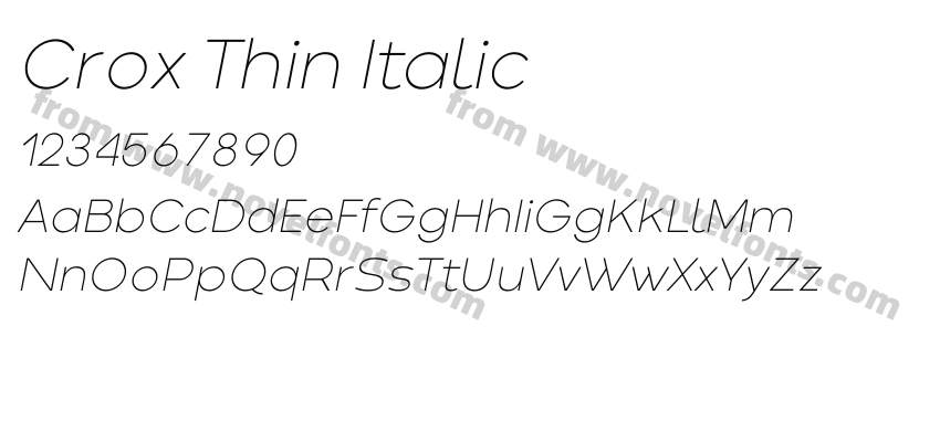 Crox Thin ItalicPreview