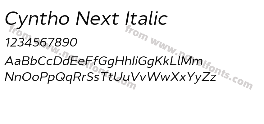 Cyntho Next ItalicPreview