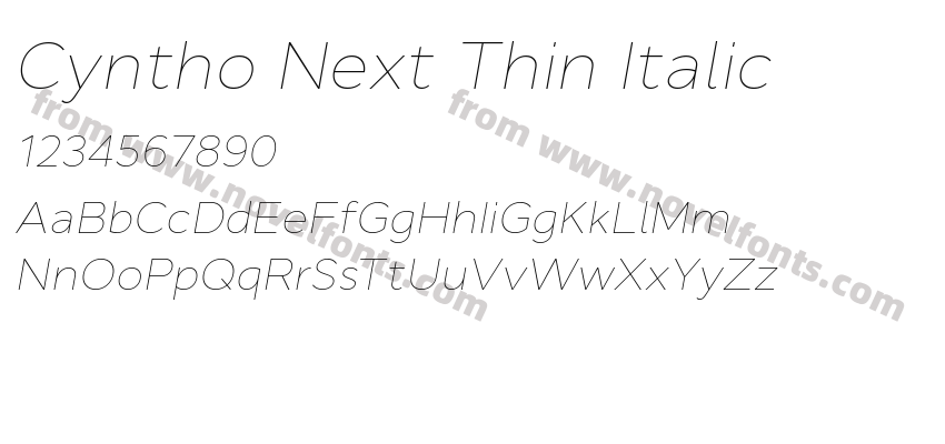 Cyntho Next Thin ItalicPreview