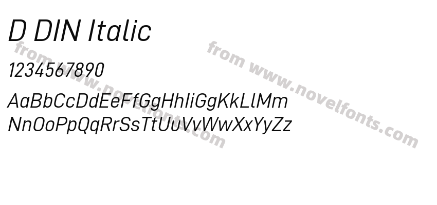D DIN ItalicPreview