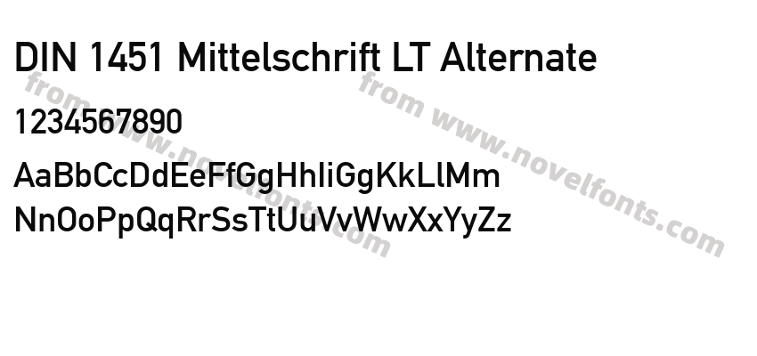 DIN 1451 Mittelschrift LT AlternatePreview