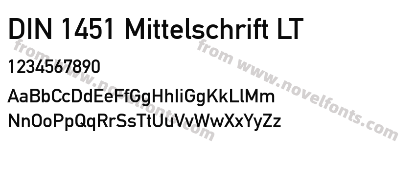 DIN 1451 Mittelschrift LTPreview