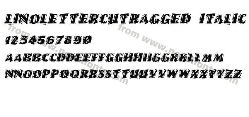 LinoLetterCutRagged ItalicPreview