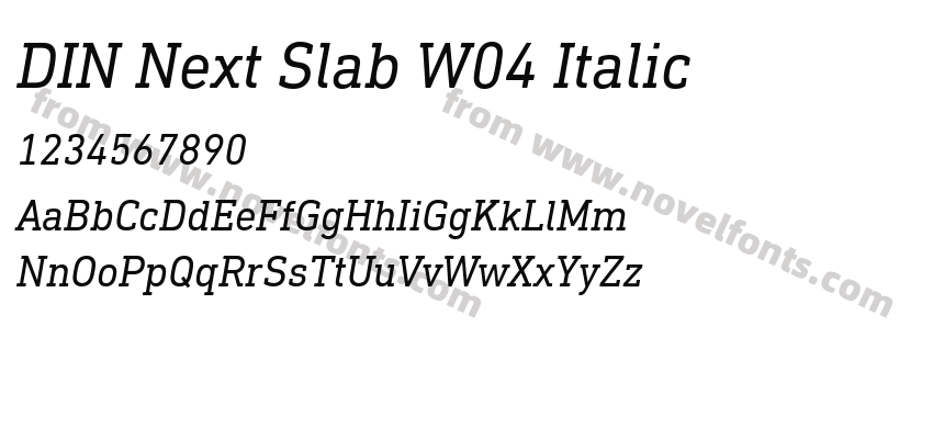 DIN Next Slab W04 ItalicPreview