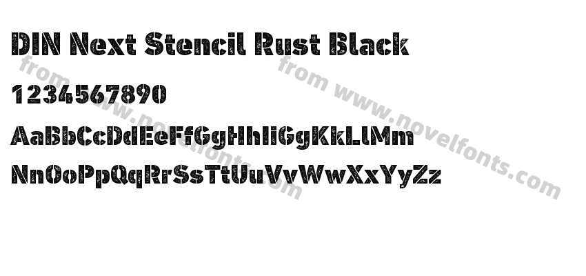 DIN Next Stencil Rust BlackPreview