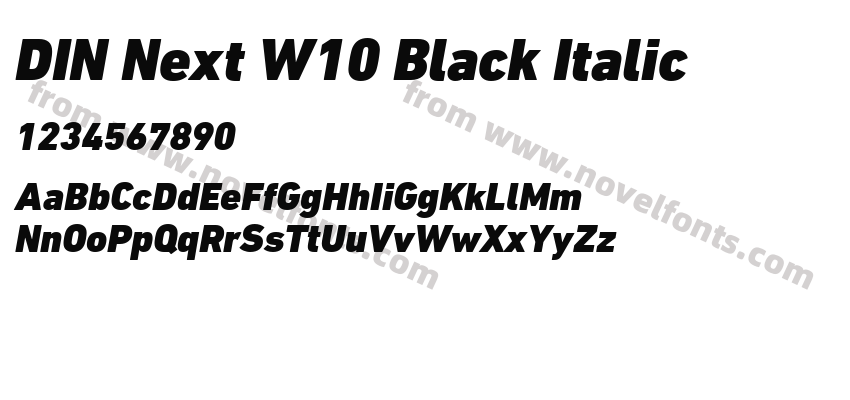 DIN Next W10 Black ItalicPreview