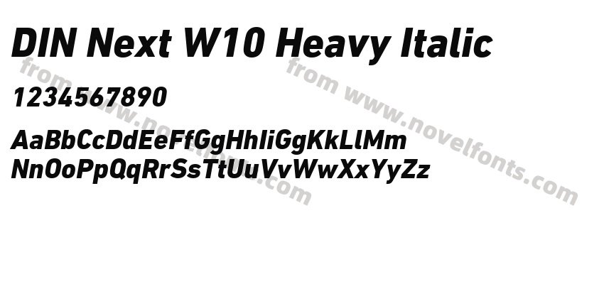 DIN Next W10 Heavy ItalicPreview