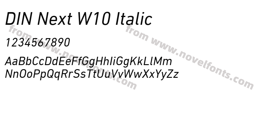 DIN Next W10 ItalicPreview