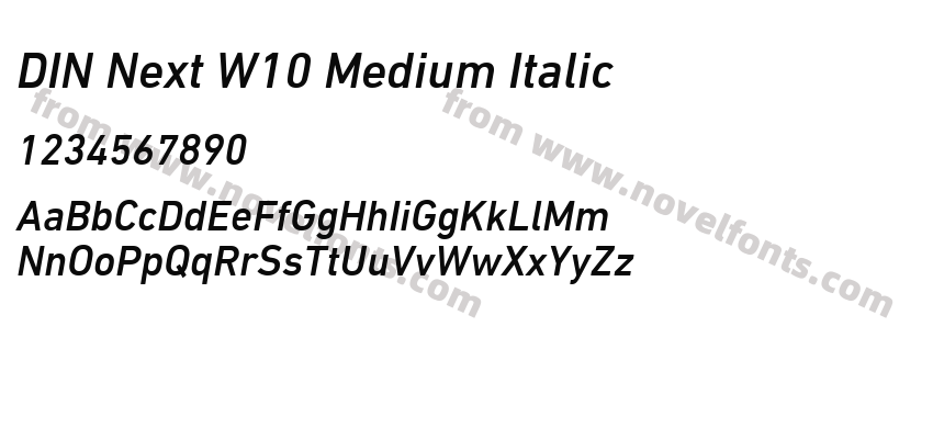 DIN Next W10 Medium ItalicPreview