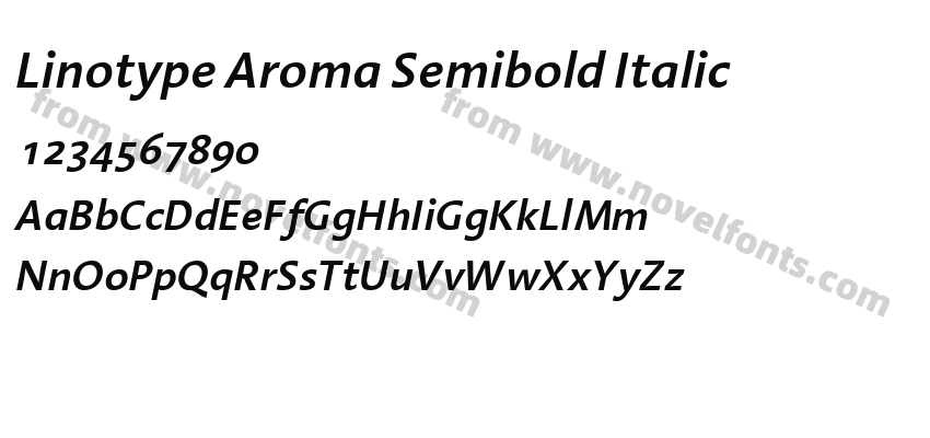 Linotype Aroma Semibold ItalicPreview