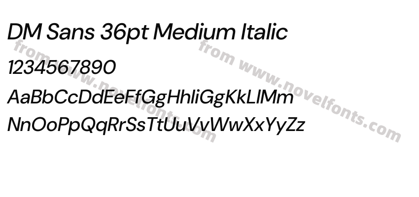 DM Sans 36pt Medium ItalicPreview