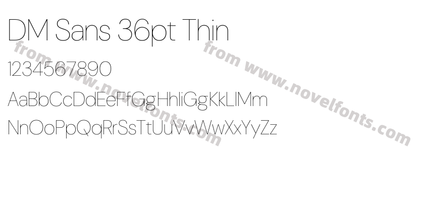 DM Sans 36pt ThinPreview
