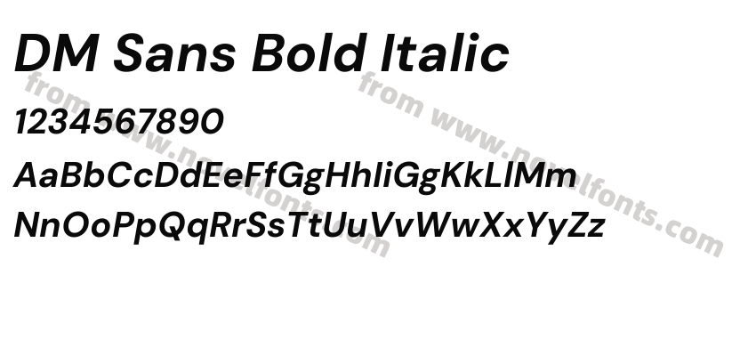 DM Sans Bold ItalicPreview