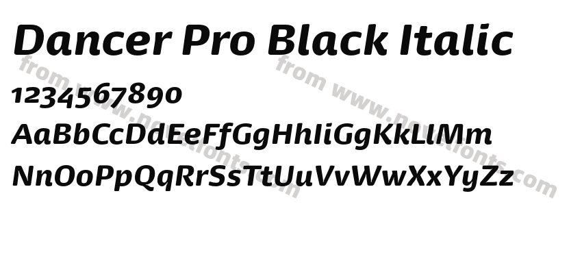 Dancer Pro Black ItalicPreview