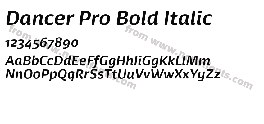 Dancer Pro Bold ItalicPreview