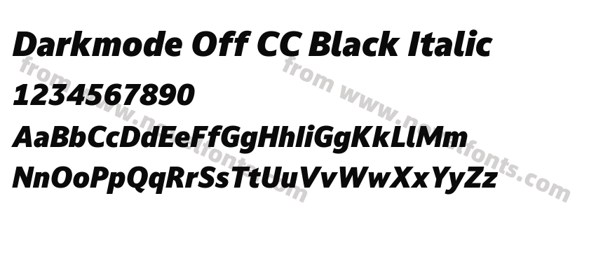 Darkmode Off CC Black ItalicPreview