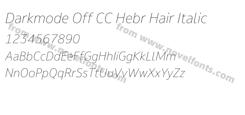 Darkmode Off CC Hebr Hair ItalicPreview