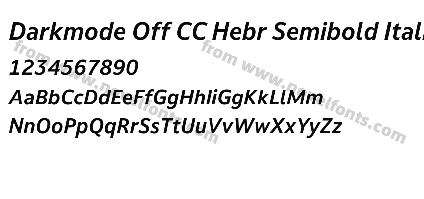 Darkmode Off CC Hebr Semibold ItalicPreview