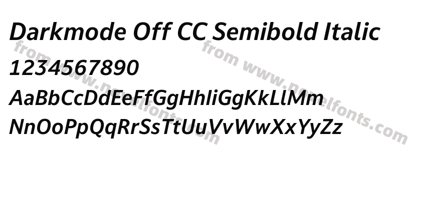 Darkmode Off CC Semibold ItalicPreview