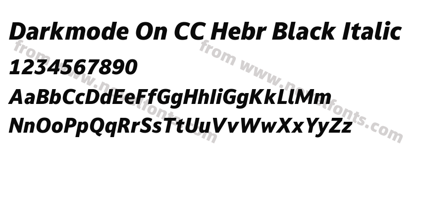 Darkmode On CC Hebr Black ItalicPreview