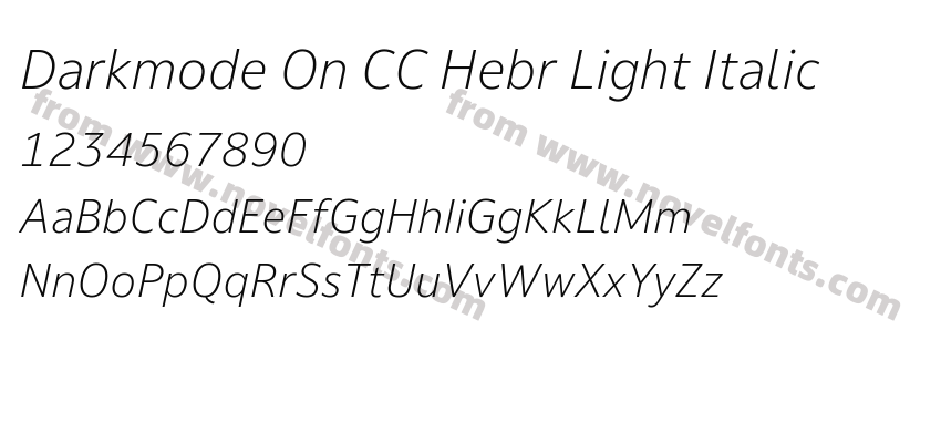 Darkmode On CC Hebr Light ItalicPreview