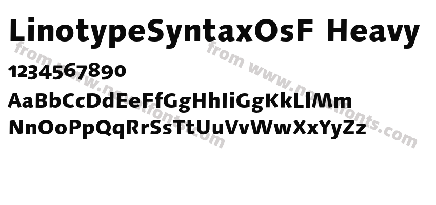 LinotypeSyntaxOsF HeavyPreview