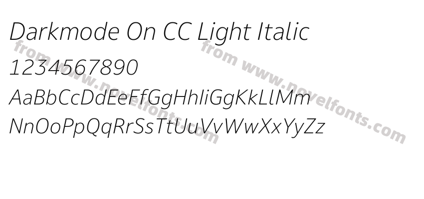 Darkmode On CC Light ItalicPreview