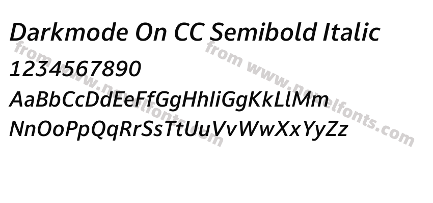 Darkmode On CC Semibold ItalicPreview